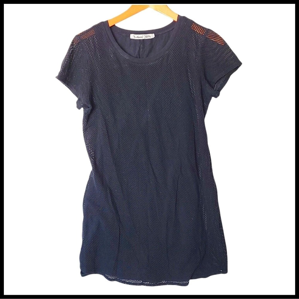 Michael Stars Women's‎ Mesh Tee Shirt Dress Black M Medium